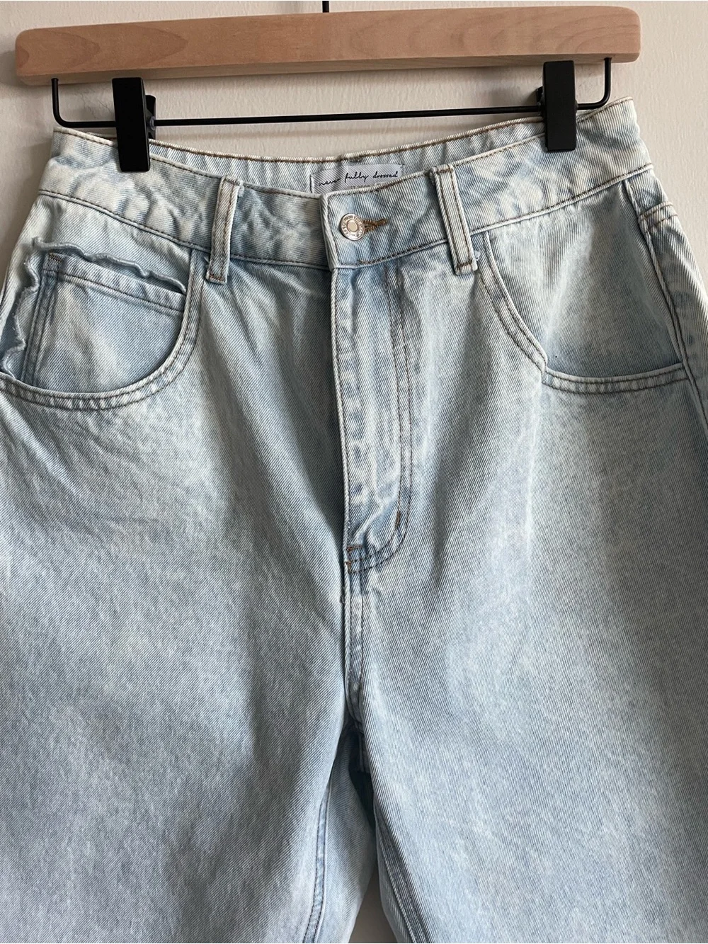 Anthropologie Fully Dressed Denim Scallop Pocket Long-Length Jorts 90s y2k 4